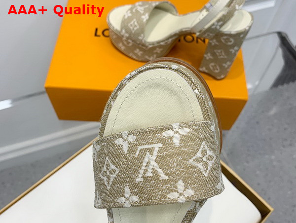 Louis Vuitton Fame Platform Sandal in Beige Monogram Denim 1AAZC7 Replica