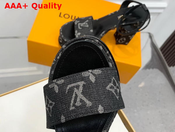 Louis Vuitton Fame Platform Sandal in Black Monogram Denim Replica