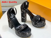 Louis Vuitton Fame Platform Sandal in Black Sequins 1AB3A3 Replica