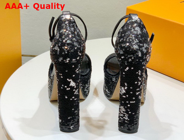 Louis Vuitton Fame Platform Sandal in Black Sequins 1AB3A3 Replica