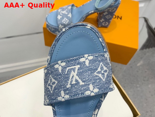 Louis Vuitton Fame Platform Sandal in Blue Monogram Denim 1AAZC0 Replica