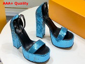 Louis Vuitton Fame Platform Sandal in Light Blue Blue Sequins Replica