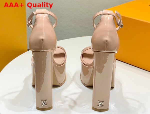 Louis Vuitton Fame Platform Sandal in Nude Patent Calf Leather 1AAZS9 Replica