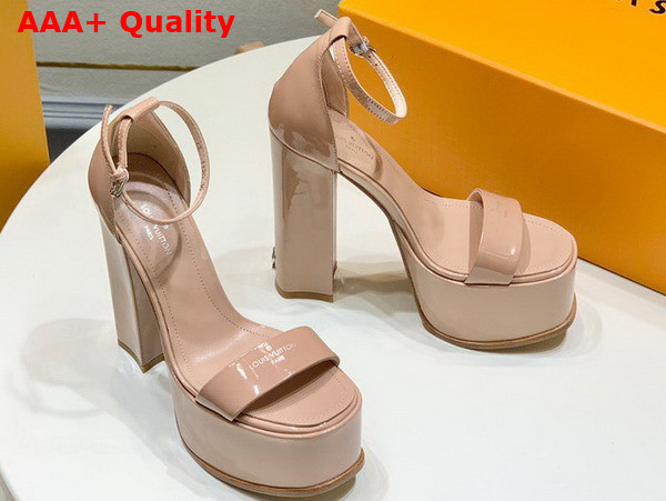 Louis Vuitton Fame Platform Sandal in Nude Patent Calf Leather 1AAZS9 Replica