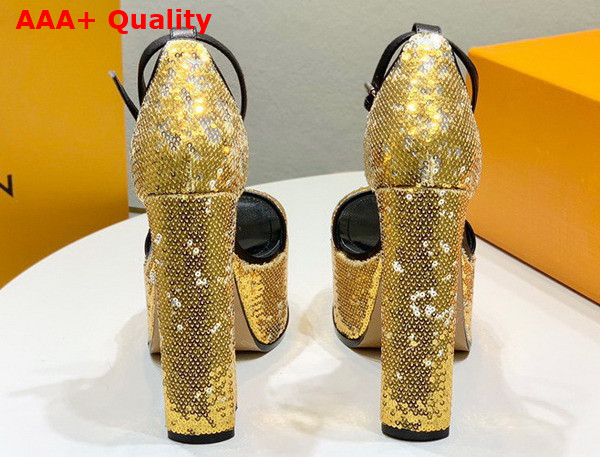 Louis Vuitton Fame Platform Sandal in Yellow Sequins 1AB3AI Replica