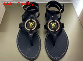 Louis Vuitton Faro Flat Sandal Black Calf Leather 1A8N1A Replica