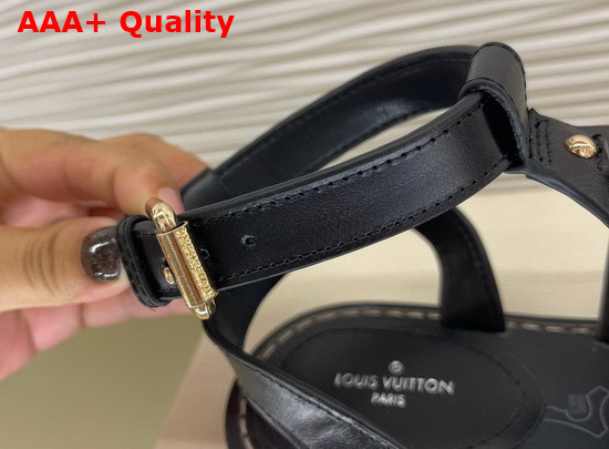 Louis Vuitton Faro Flat Sandal Black Calf Leather 1A8N1A Replica