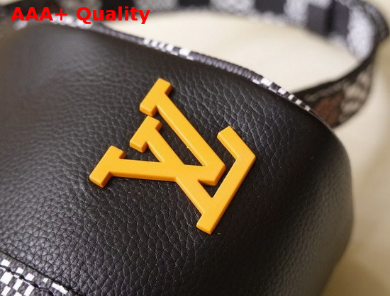 Louis Vuitton Fashion Show Mini Speedy Bag in Black Grained Calfskin and Damier Canvas Replica