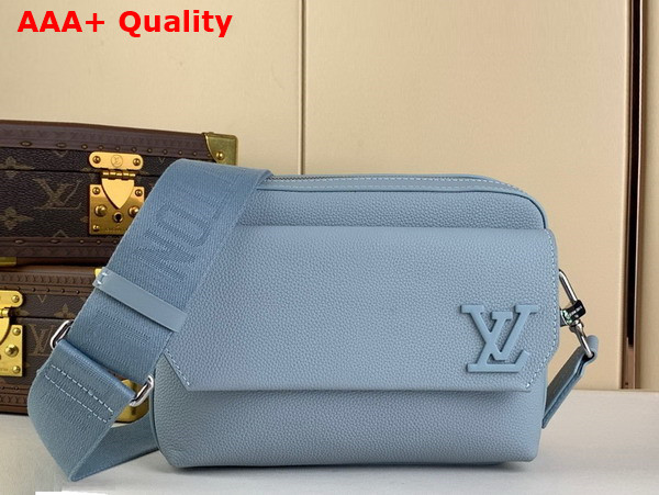 Louis Vuitton Fastline Messenger Bag in Cloud Blue Cowhide Leather Replica