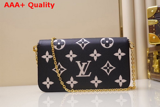 Louis Vuitton Felicie Pochette Black Monogram Empreinte Leather Replica