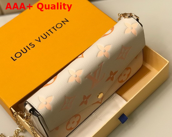 Louis Vuitton Felicie Pochette Cream Saffron Monogram Empreinte Embossed Supple Grained Cowhide Leather M80498 Replica