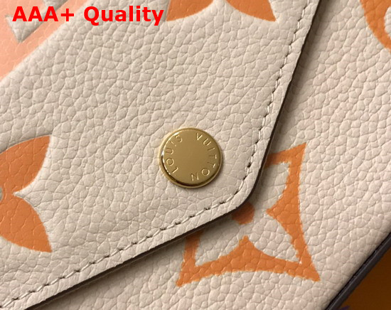 Louis Vuitton Felicie Pochette Cream Saffron Monogram Empreinte Embossed Supple Grained Cowhide Leather M80498 Replica