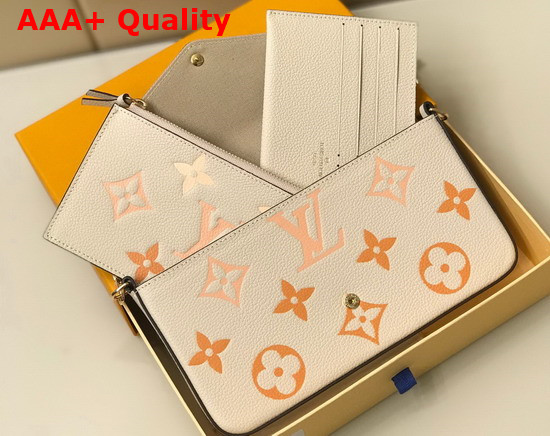 Louis Vuitton Felicie Pochette Cream Saffron Monogram Empreinte Embossed Supple Grained Cowhide Leather M80498 Replica