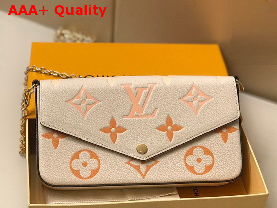 Louis Vuitton Felicie Pochette Cream Saffron Monogram Empreinte Embossed Supple Grained Cowhide Leather M80498 Replica