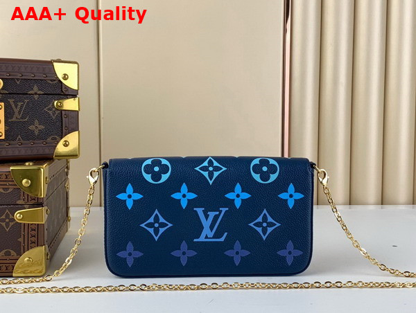 Louis Vuitton Felicie Pochette Gradient Blue Monogram Empreinte Embossed Supple Grained Cowhide Leather M82349 Replica