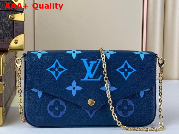 Louis Vuitton Felicie Pochette Gradient Blue Monogram Empreinte Embossed Supple Grained Cowhide Leather M82349 Replica