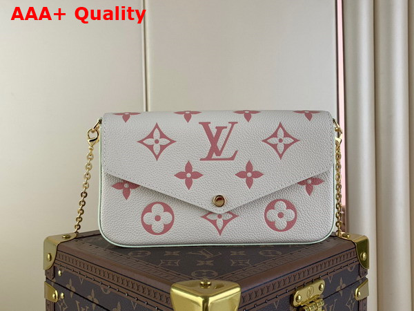 Louis Vuitton Felicie Pochette Monogram Empreinte Leather Creme Rose Trianon M82047 Replica