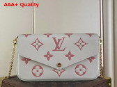 Louis Vuitton Felicie Pochette Monogram Empreinte Leather Creme Rose Trianon M82047 Replica