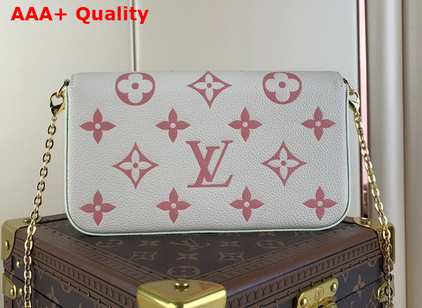 Louis Vuitton Felicie Pochette Monogram Empreinte Leather Creme Rose Trianon M82047 Replica