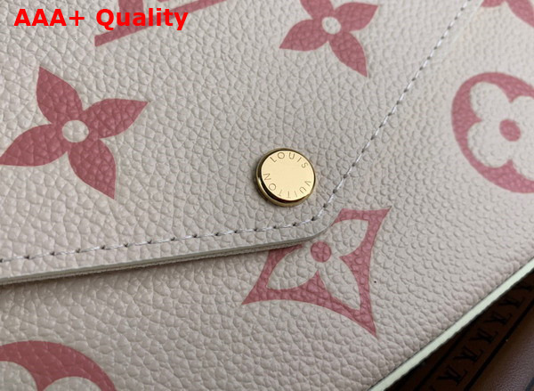 Louis Vuitton Felicie Pochette Monogram Empreinte Leather Creme Rose Trianon M82047 Replica