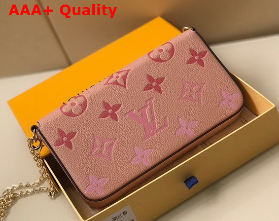 Louis Vuitton Felicie Pochette Rose Ballerine Pink Monogram Empreinte Embossed Supple Grained Cowhide Leather Replica