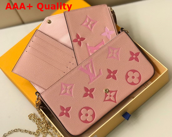 Louis Vuitton Felicie Pochette Rose Ballerine Pink Monogram Empreinte Embossed Supple Grained Cowhide Leather Replica