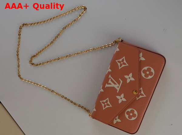 Louis Vuitton Felicie Pochette Rose Trianon Creme Bicolor Monogram Empreinte Leather M81759 Replica