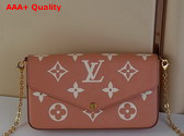 Louis Vuitton Felicie Pochette Rose Trianon Creme Bicolor Monogram Empreinte Leather M81759 Replica