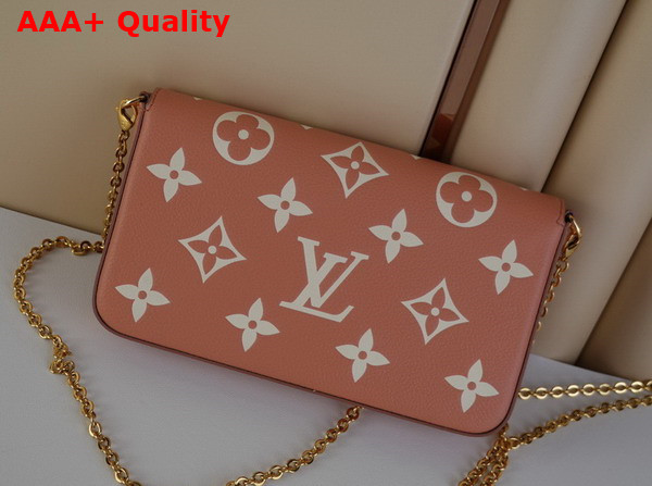 Louis Vuitton Felicie Pochette Rose Trianon Creme Bicolor Monogram Empreinte Leather M81759 Replica