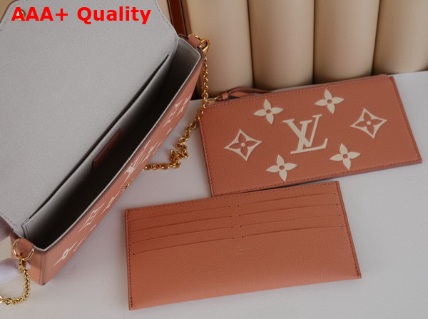 Louis Vuitton Felicie Pochette Rose Trianon Creme Bicolor Monogram Empreinte Leather M81759 Replica