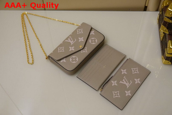 Louis Vuitton Felicie Pochette Tourterelle Gray Monogram Empreinte Leather M69977 Replica