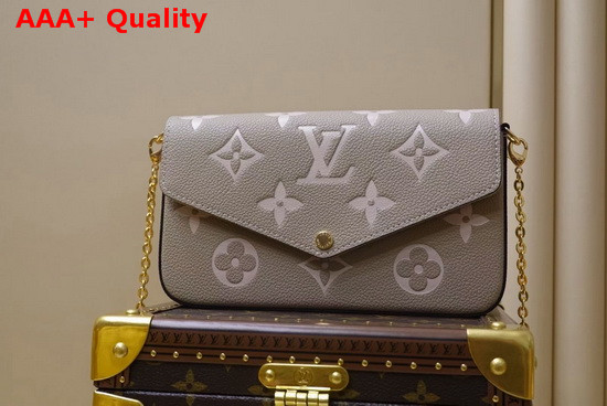 Louis Vuitton Felicie Pochette Tourterelle Gray Monogram Empreinte Leather M69977 Replica