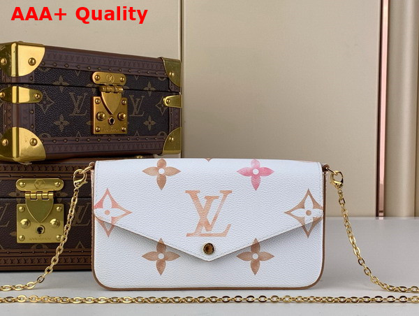 Louis Vuitton Felicie Pochette in Beige Monogram Coated Canvas M82520 Replica