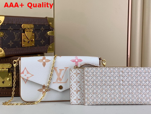 Louis Vuitton Felicie Pochette in Beige Monogram Coated Canvas M82520 Replica