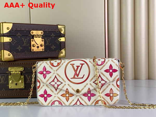 Louis Vuitton Felicie Pochette in Coral Monogram Tiles Canvas Replica