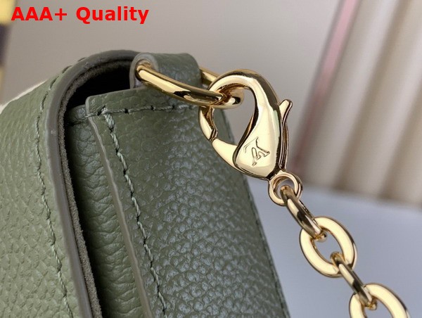 Louis Vuitton Felicie Pochette in Khaki and Beige Monogram Empreinte Leather Replica