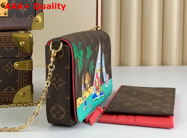 Louis Vuitton Felicie Pochette in Monogra Canvas Vivienne Holidays 2023 Collection Replica