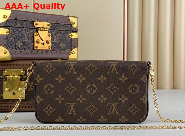 Louis Vuitton Felicie Pochette in Monogra Canvas Vivienne Holidays 2023 Collection Replica