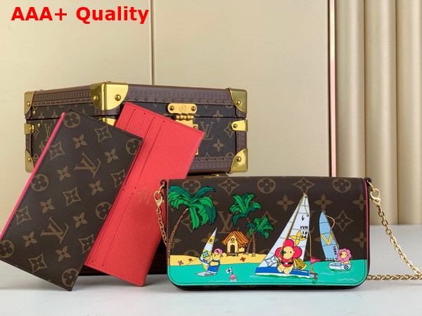 Louis Vuitton Felicie Pochette in Monogra Canvas Vivienne Holidays 2023 Collection Replica