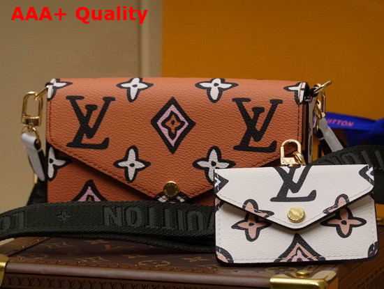 Louis Vuitton Felicie Strap Go Pochette Arizona Beige Creme Beige Monogram Coated Canvas M80695 Replica