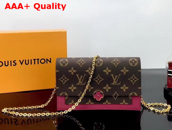 Louis Vuitton Flore Chain Wallet Lie De Vin M67404 Replica