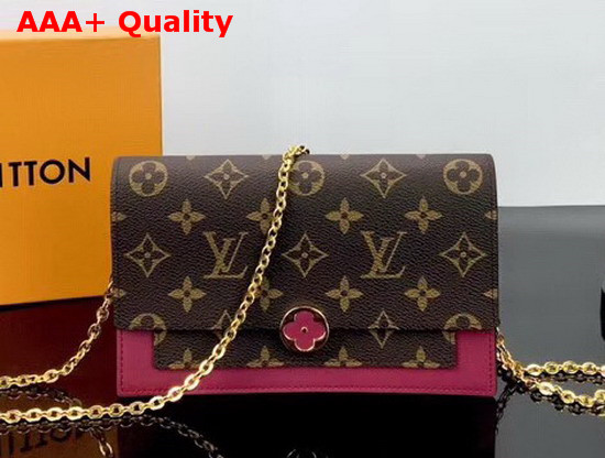 Louis Vuitton Flore Chain Wallet Lie De Vin M67404 Replica