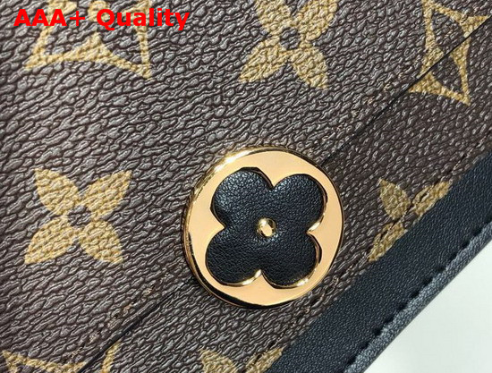 Louis Vuitton Flore Chain Wallet Monogram Coated Canvas and Black Calf Leather Replica