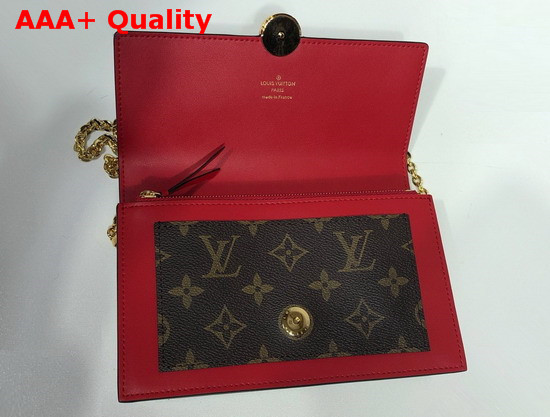 Louis Vuitton Flore Chain Wallet Monogram Coated Canvas and Red Calf Leather Replica