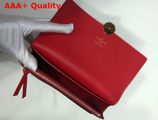 Louis Vuitton Flore Chain Wallet Monogram Coated Canvas and Red Calf Leather Replica