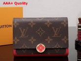 Louis Vuitton Flore Compact Wallet Monogram Coquelicot M64587 Replica