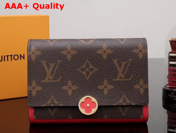 Louis Vuitton Flore Compact Wallet Monogram Coquelicot M64587 Replica