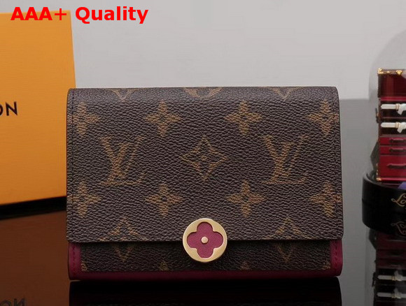 Louis Vuitton Flore Compact Wallet Monogram Fuchsia M64588 Replica