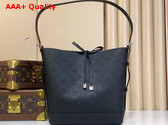 Louis Vuitton Flore Handbag in Black Perforated Mahina Calfskin Leather M12139 Replica