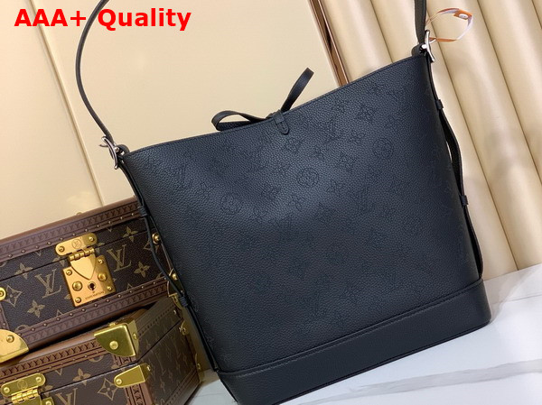 Louis Vuitton Flore Handbag in Black Perforated Mahina Calfskin Leather M12139 Replica